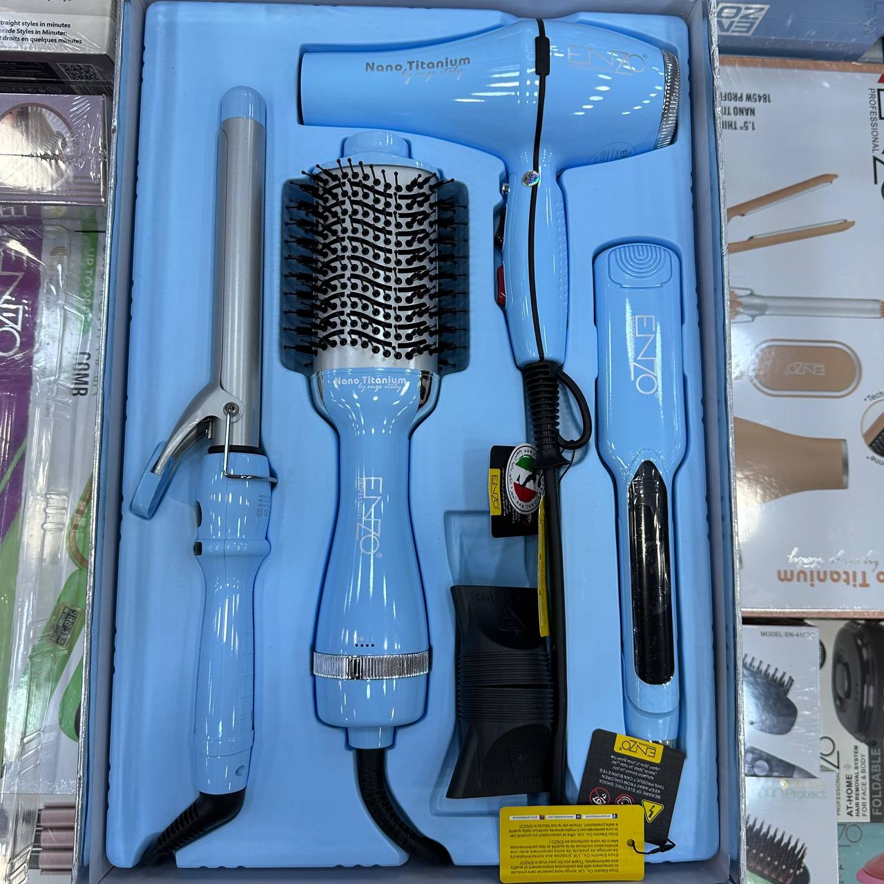 Pack de Soin et Coiffage à Domicile 4 en 1 bleu